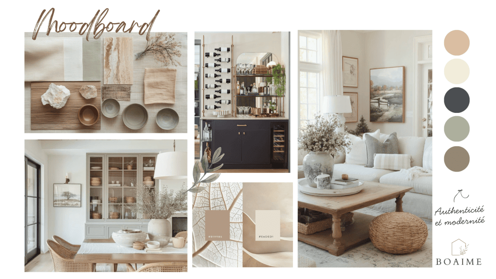 Le moodboard de la décoration d'intérieur