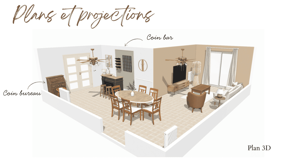 Le plan 3D de la décoration d'intérieur
