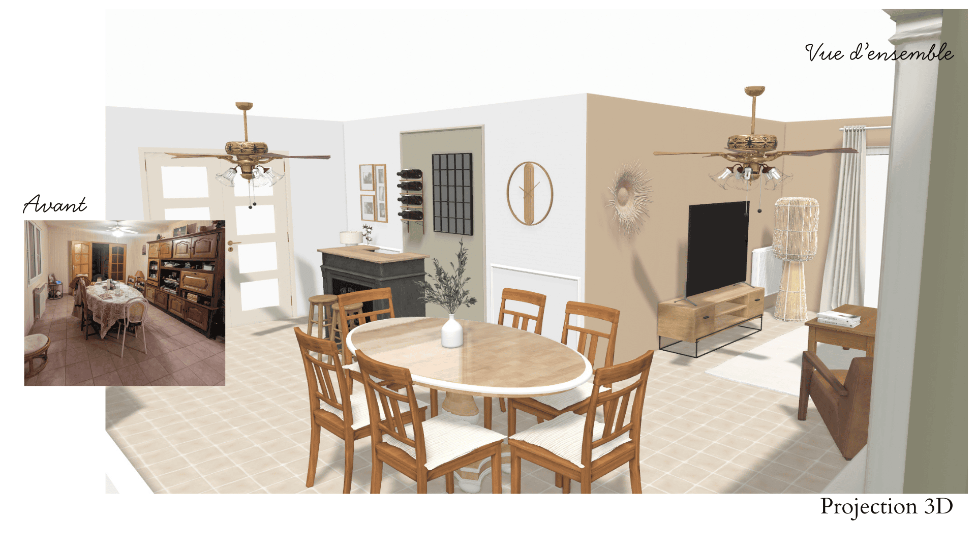 Exemple de projection 3D de décoration d'intérieur
