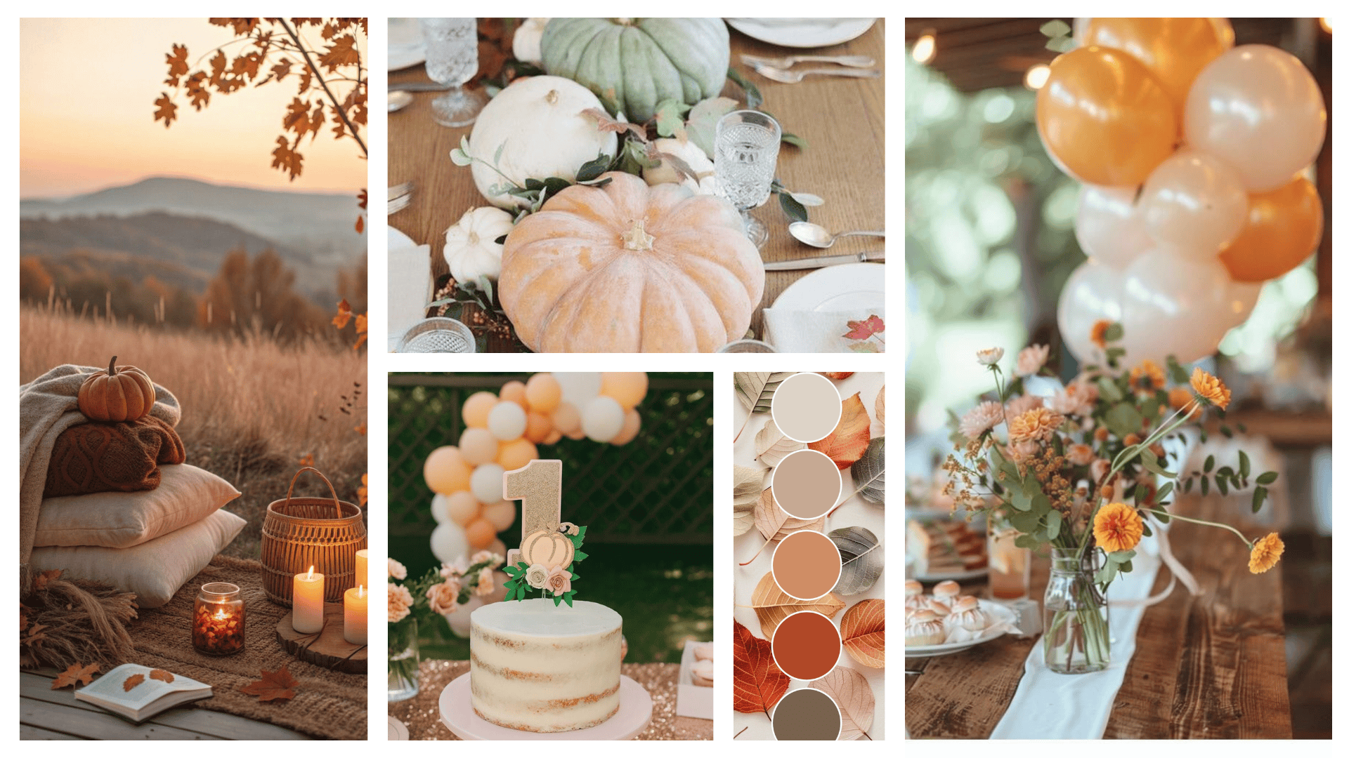 Intentions de décoration d'anniversaire automnal